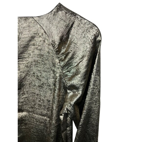 Hazel Metallic Long Sleeve Blouse M - Picture 7 of 15